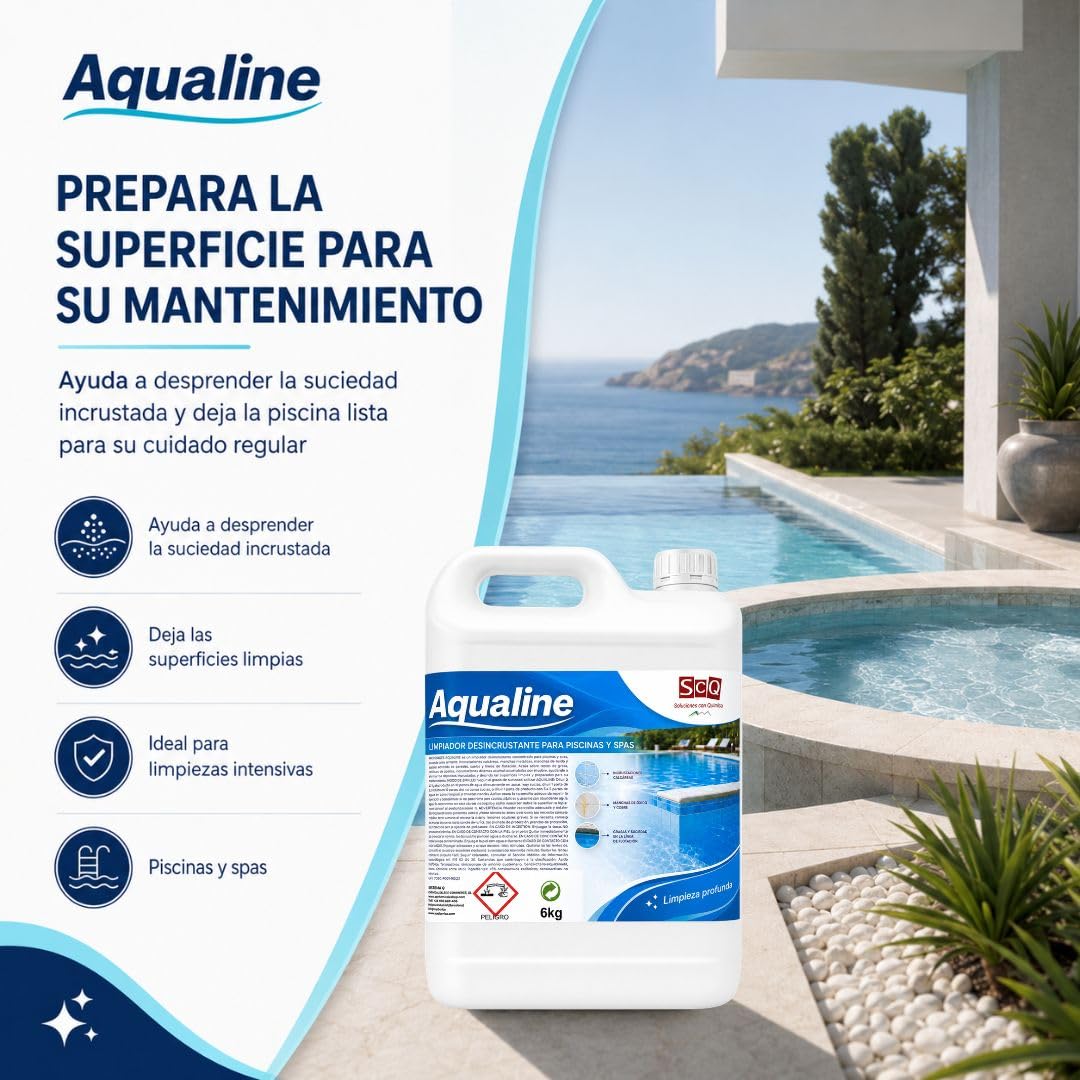 Limpiador Desincrustante Piscinas 5L – Elimina Cal, Óxido y Manchas de Cobre | Línea de Flotación, Paredes y Suelo | Apto Liner, Gresite y Fibra | Piscinas y Spas | Fórmula Concentrada