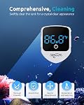 SEAOURA 2-in-1 Aquarium Magnetic Cleaner with Digital Aquariums Thermometer, Fish Mini Magnets Brush only for Glass Tank,Tiny Magnet Floating Cleaning Tool for 1-30 Gallons