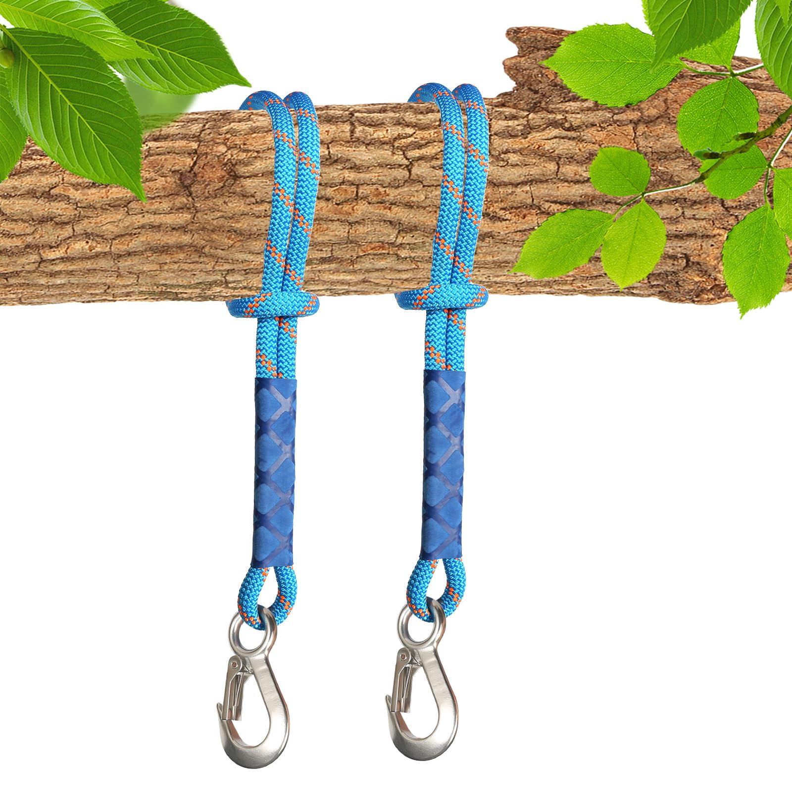 2 Piezas Correas de Columpios de Árbol, 0.6M Correas para Hamaca, Suspensión para Hamaca con Mosquetones Cuerda de para Hamaca Suspensión Accesorios para Camping Columpio Hamaca Yoga