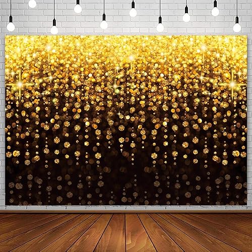 Fondo de graduación con purpurina negra y dorada de 7 x 5 pies, decoración de fiesta de graduación de 2023, felicitaciones por graduación,