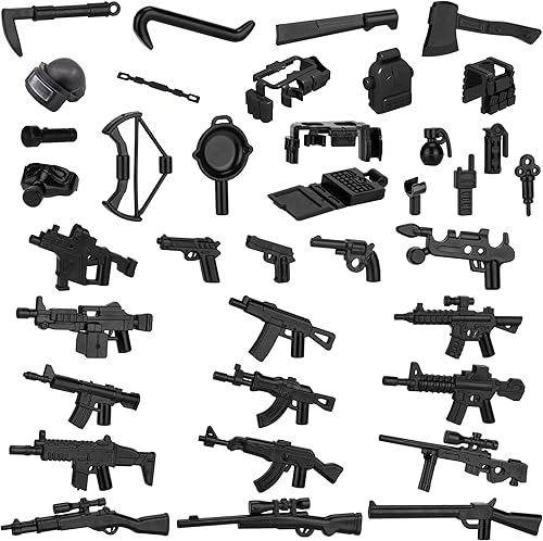 Paquete de 38 armas militares de la Segunda Guerra Mundial, accesorios de armas estilo soldado, juegos de armas del ejército, juguetes compatibles