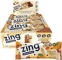 Vista 2 de Zing Bars Barra de proteínas a base de plantas, chocolate oscuro, almendra cereza, 12 unidades Cerezas Montmorency 0.39oz de proteína y 0.32oz