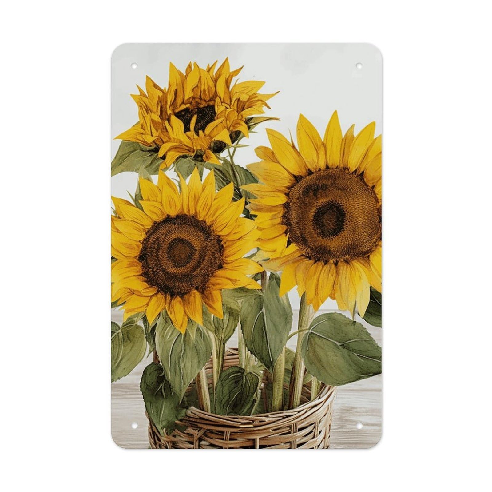 QMNLKH Alluring Sunflowers Summer Plaques for Wall Decor, Personalized Metal Tin Sign for Home, Multifunctional Poster for Office, Fashion Painting for Hallway, Wall Art Pictures, 7.9x11.8Inch