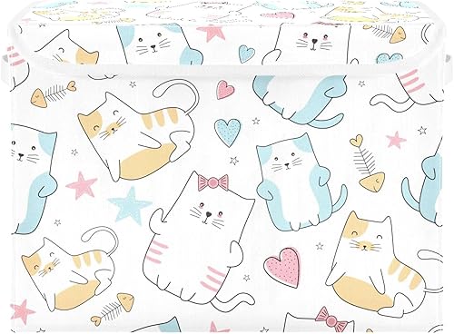 Lindos contenedores plegables de almacenamiento para ropa, organizadores de tela con asa reforzada, organizadores de armario para dormitorio, hogar,