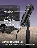 Vista 4 de FIFINE - Micrófono dinámico USB/XLR para grabación de podcast, juego de micrófono de mano de estudio con soporte de escritorio para voz, voz en off
