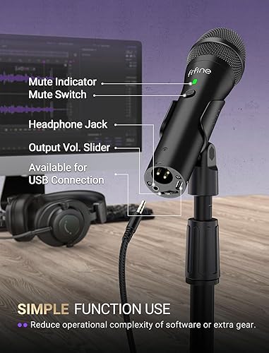 Miniatura 4 de FIFINE Micrófono dinámico USBXLR para grabación de podcasts, juego de micrófono de mano de estudio con soporte de escritorio para voz, voz en off,