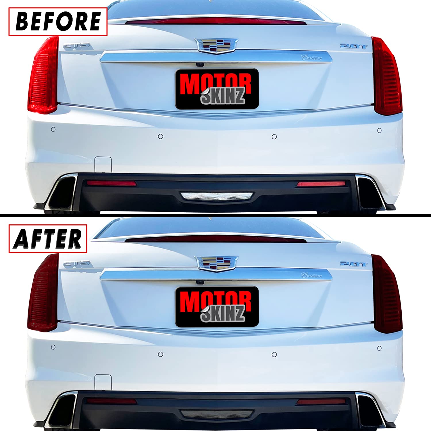 PreCut Vinyl Smoke Tint for 2014-2019 Cadillac CTS Sedan Tail Light (1. Full Rear Tint Kit, 35% Light Smoke)