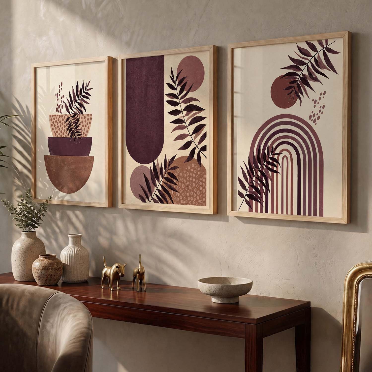 BOHO Wall Art Set - 3 Framed Prints -6 BOHO Wall Art Set - 3 Framed Prints -6