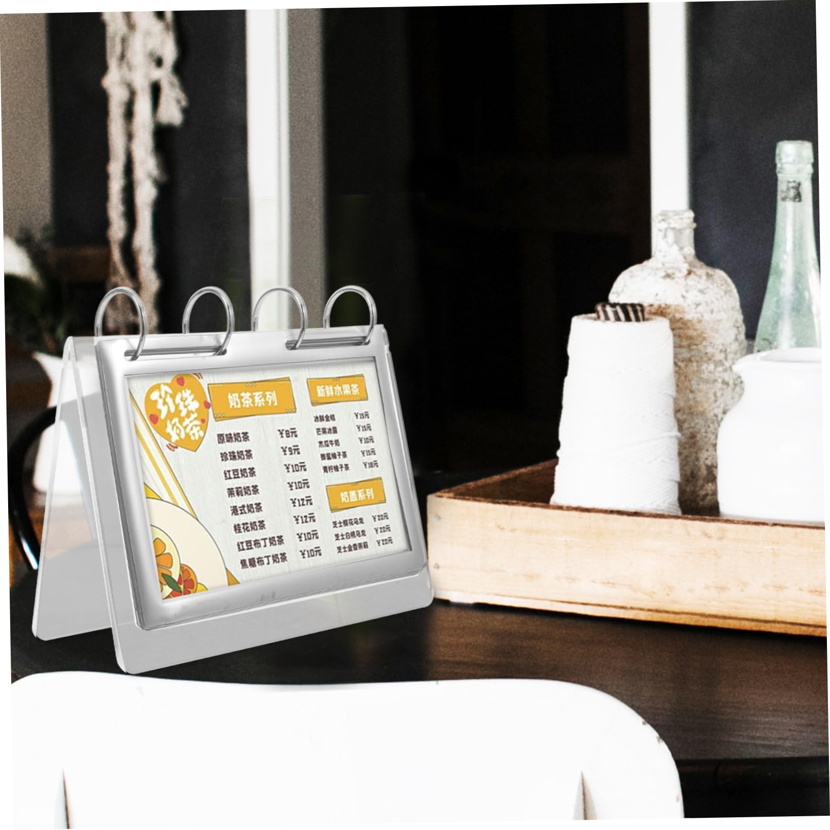 SHINEOFI 3piezas Soporte De Exhibición De Transparente Para Menús y Carteles Base Estable Para Restaurantes y Exhibición y