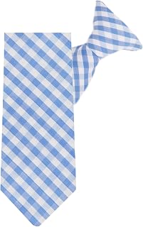 Boys' 11 inch Clip-On Gingham Checkered Pattern Neck Tie