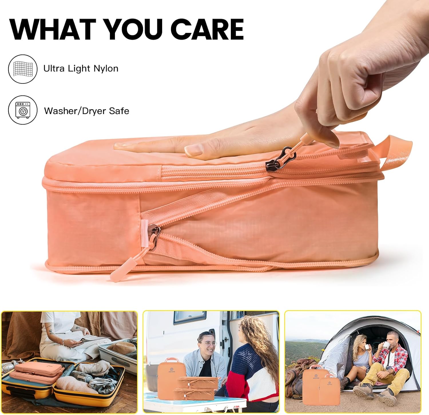 Lightweight Compression Packing Cubes for Suitcases, Compressible Expandable Travel Packing Organizer with Clear Toiletries and Backpack Bag, Travel Essentials for Carry on Luggage 7 Set - Image 3