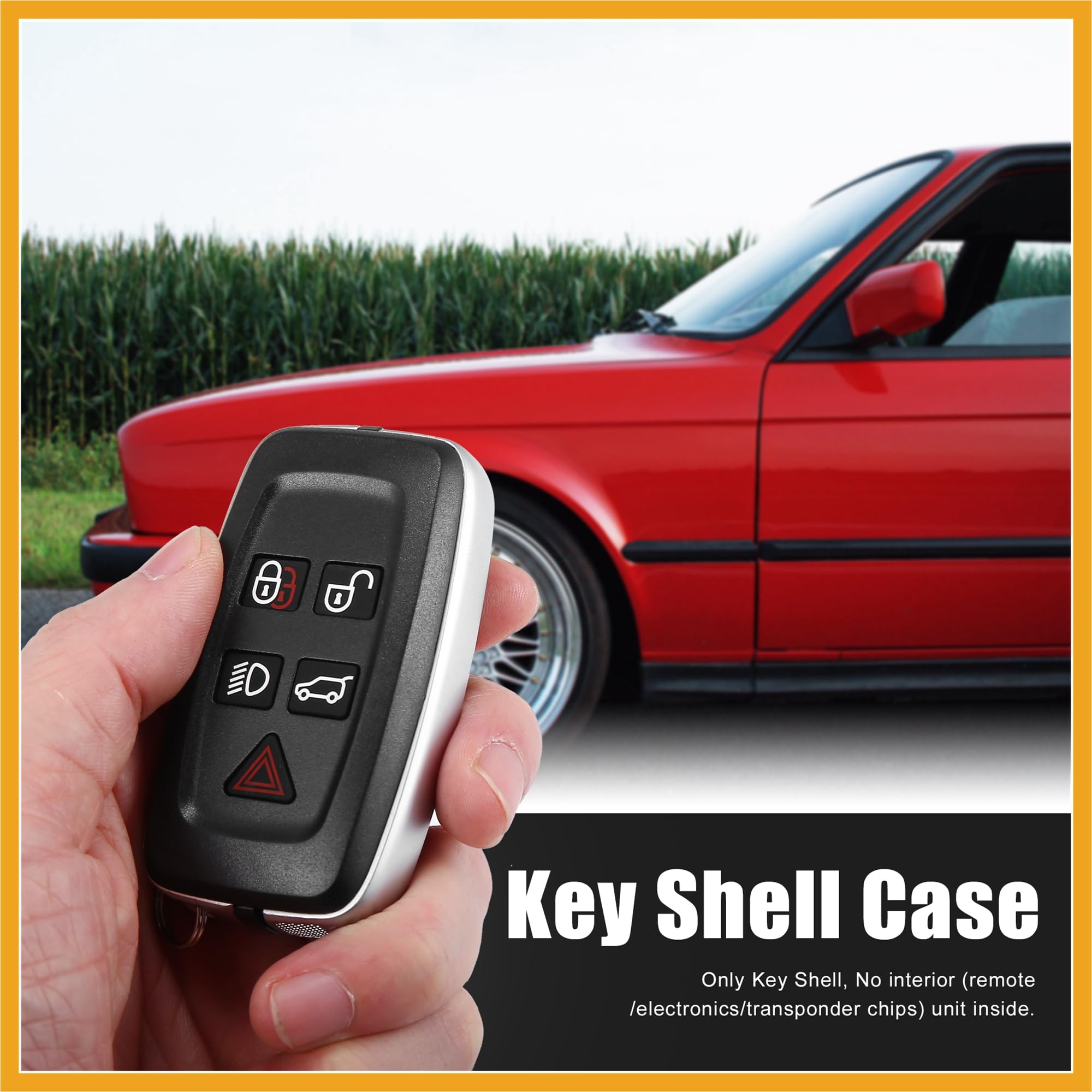 Partuto New Car 5 Button Replacement Key Fob Shell Case Black for Vehicle Replacement, 7x4x2cm / 2.76"x1.57"x0.79"(L*W*H) - Image 2
