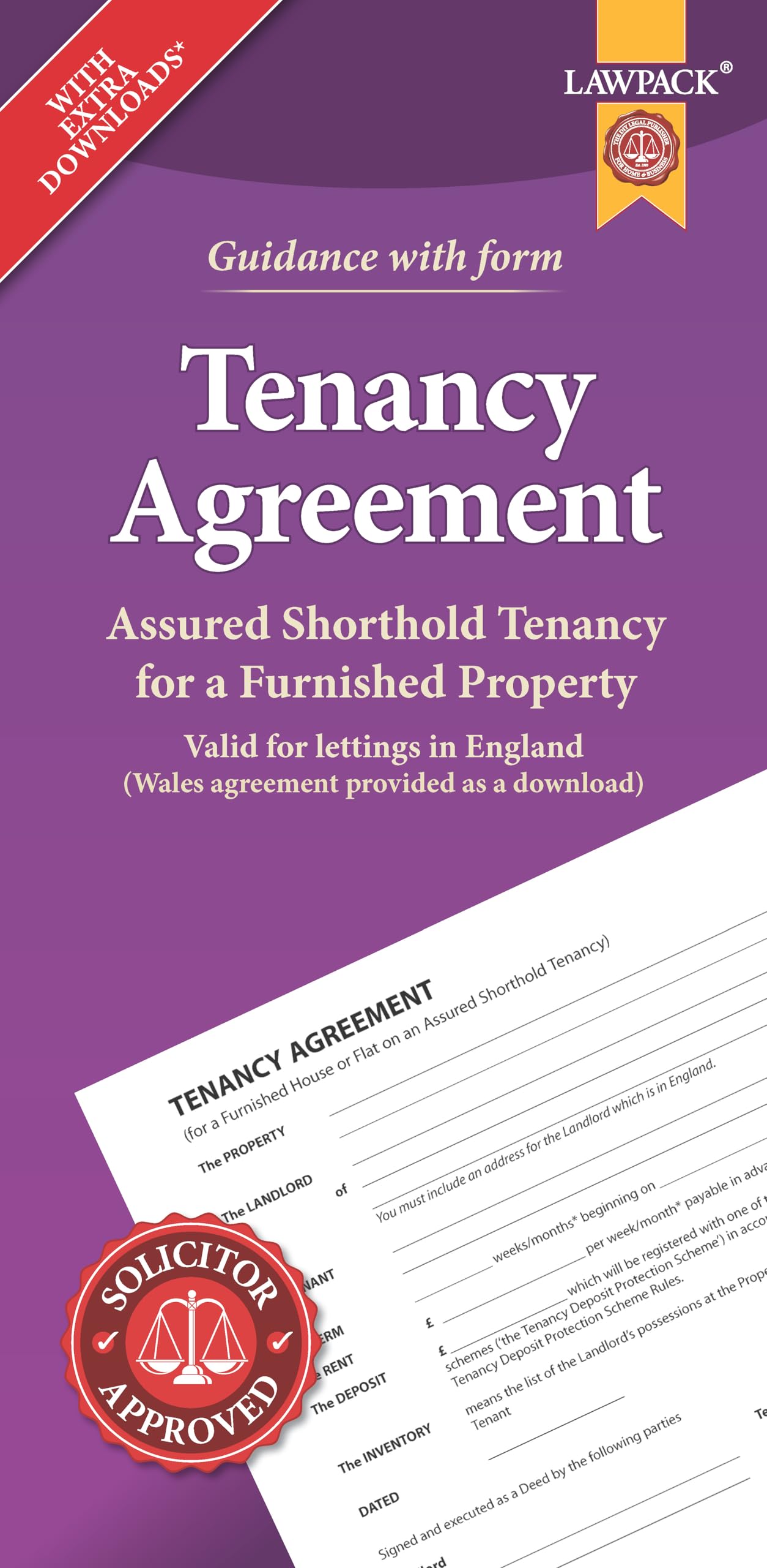 Furnished Tenancy Agreement Form Pack: How to Create a Tenancy Agreement for an Furnished House or Flat in England