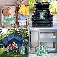 Vista 7 de Swono Bolsa grande de ropa sucia de alpaca para cesta de lavandería, diseño de llamas de dibujos animados, animales lindos, lavable a máquina