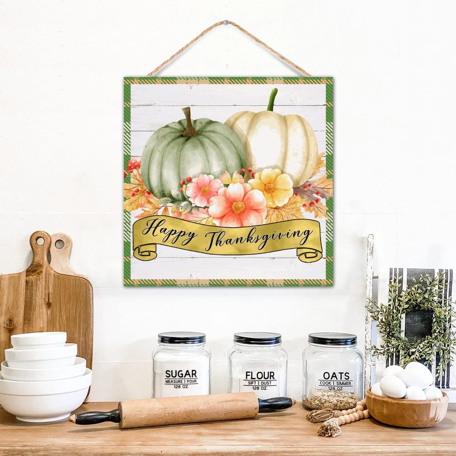 Wendbares Holzschild Für Weihnachten & Thanksgiving – Deko Für Zuhause