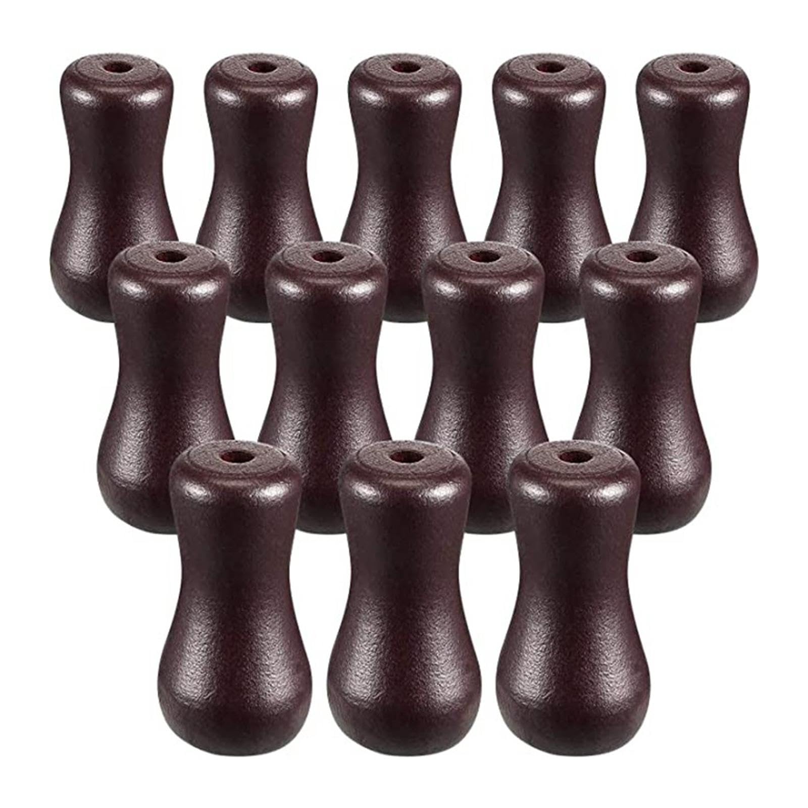 IEUDNS 12Pcs Blind Pull Cord Knobs,Hanging Pulls Wooden Easy Installation for Curtain Craft Sturdy Window Treatment Accessories, Brown