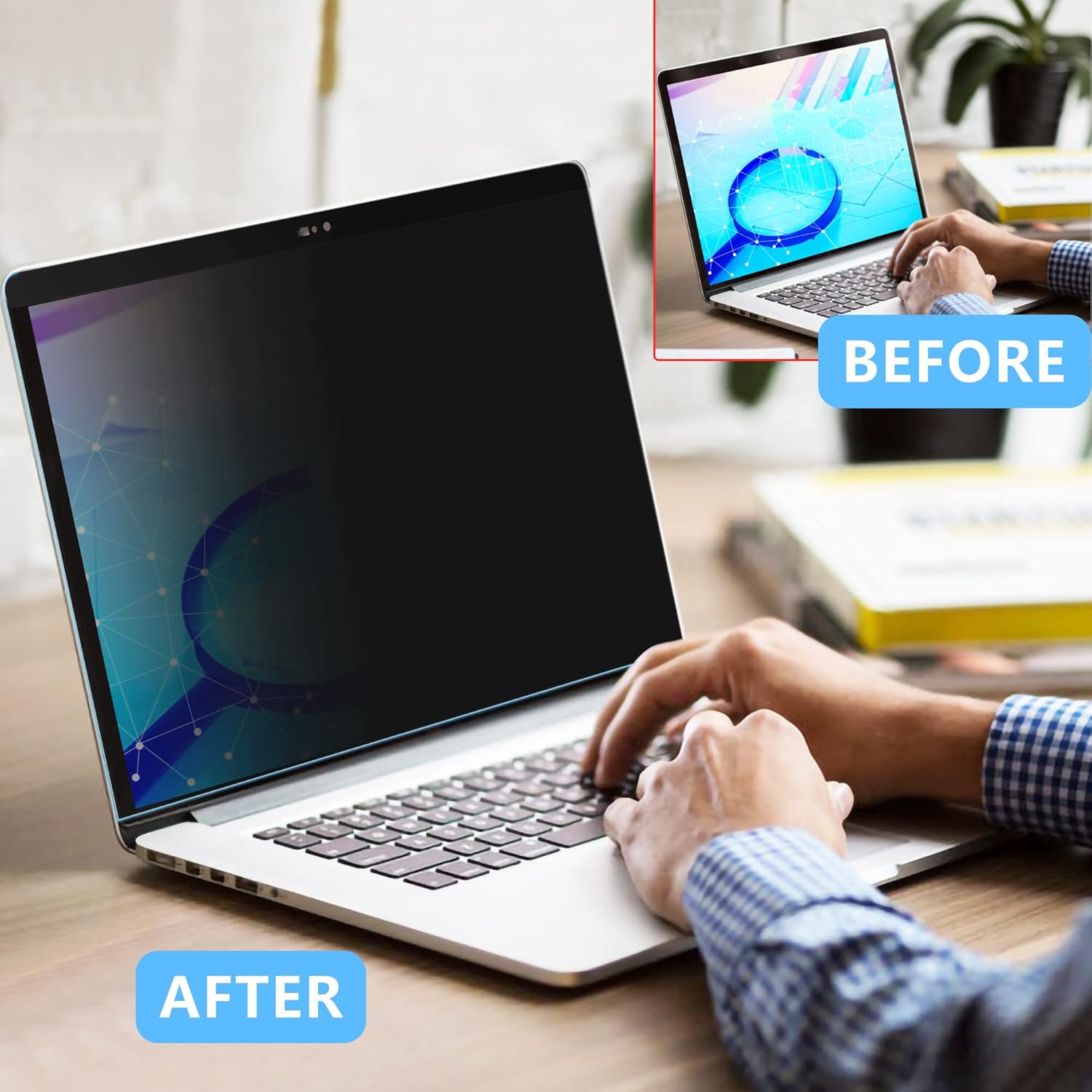 ZOEGAA Privacy Screen Macbook Pro 13 Inch, Webcam Cover Slider Anti Blue Light Magnetic Privacy Screen Protector Compatible with Macbook Pro 13 inch(2016-2022)with M2/M1&Macbook Air 13 inch(2018-2021)
