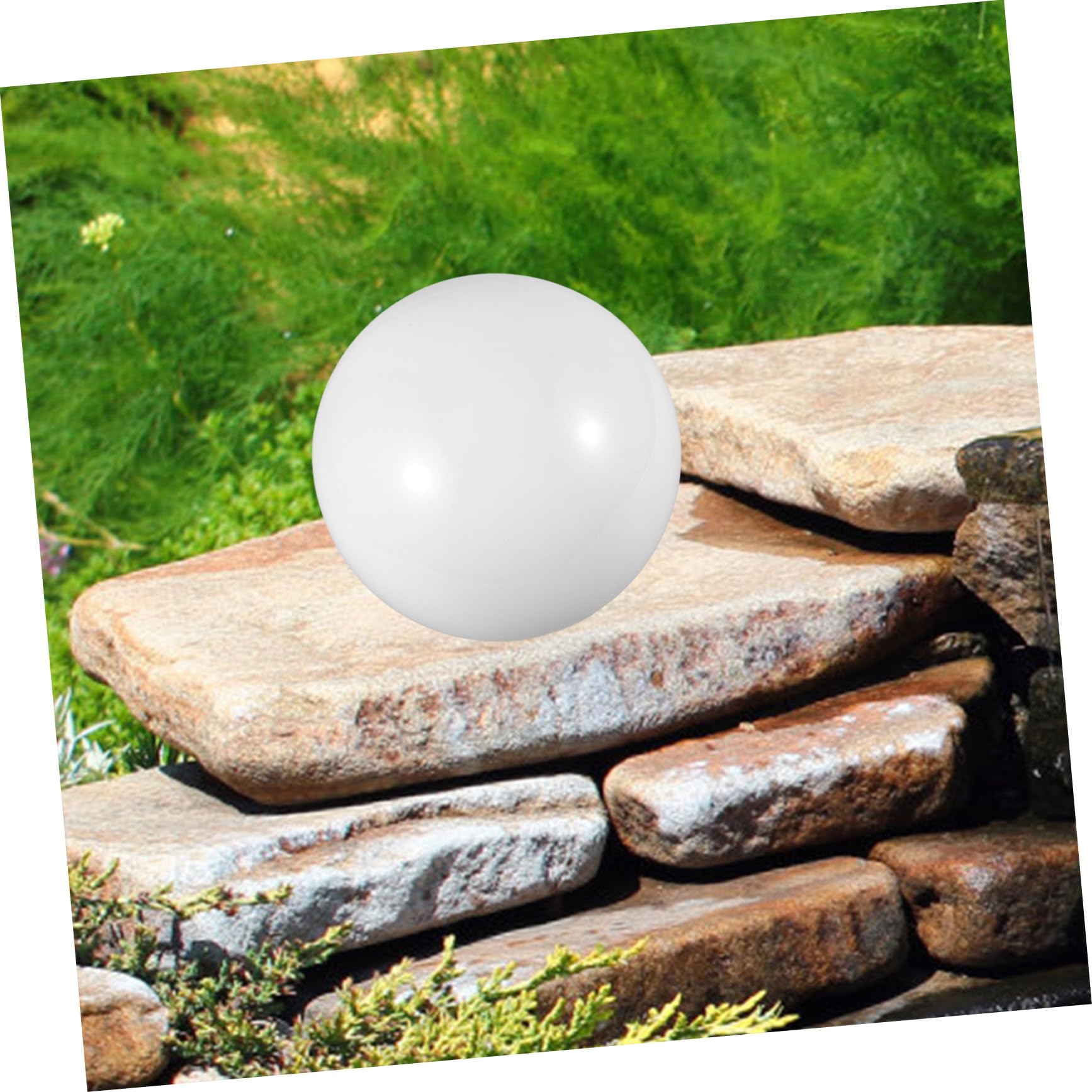 Reflektierende Edelstahl Gartenkugel Spiegelkugel Weiß für Terrasse