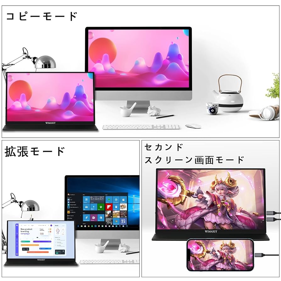Amazon.co.jp: WIMAXIT モバイルモニター 14インチ ディスプレイ