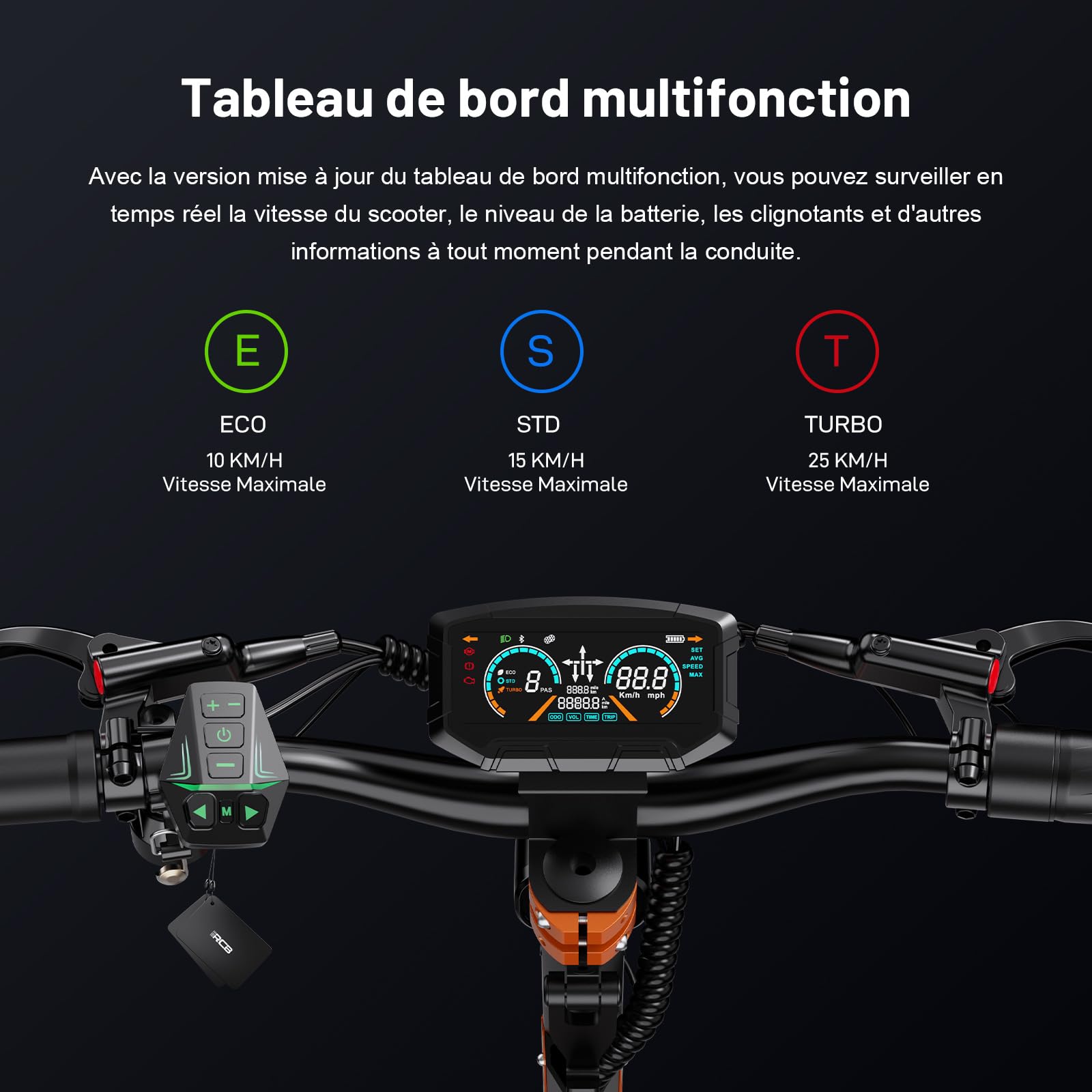 RCB D7 Max Trottinette Électrique Adulte,Moteur 3600W piek（1800W x2）