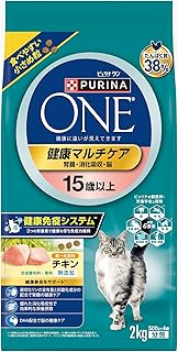 ピュリナワン キャットフード ドライ 健康マルチケア 15歳以上 チキン 2kg(500g×4袋)