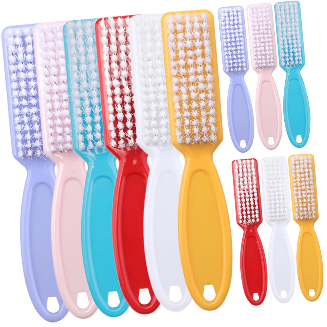 CANIGHT 24pcs Nail Brush for Cleaning Fingernails Ergonomic Handle Grip for Easy Use for Home Versatile for Hands Toes Kitchen Cleaning Random Colors