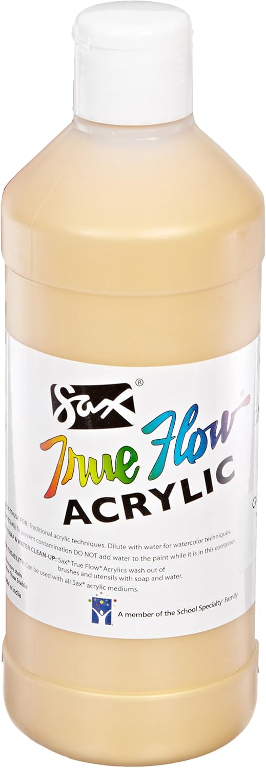 Sax Heavy Body Acrylic Paint for School and Arts and Crafts Use, Assorted Metallic Colors, 16 Ounce Pints, Set of 3
