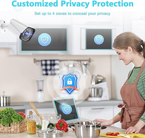 Miniatura 6 de Grabación 24-7 Sistema de cámara de seguridad CAMCAMP 1080P con disco duro de 3 TB 4X cámaras CCTV con cable Lite para exteriores con grabadora DVR