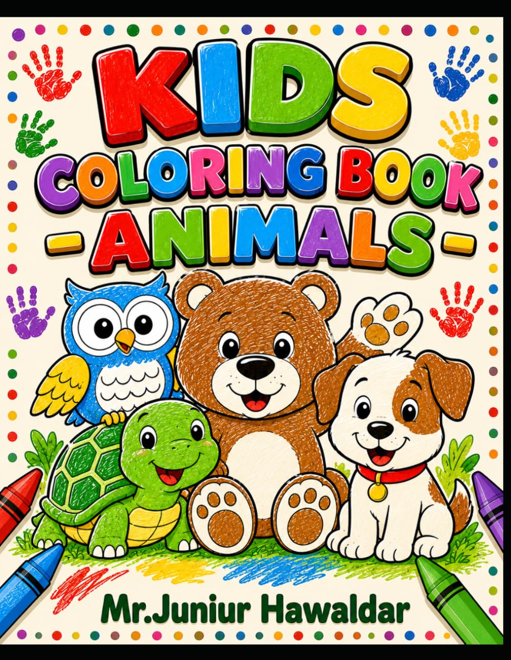 Kids Coloring Book: Animals: Fun and Easy Animal Coloring Pages for Toddlers and Preschoolers