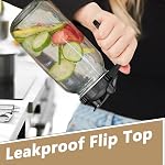 Pitcher en verre avec lis 2 Pack, Pitcher de Jar Mason en verre de preuve avec luge & Poitrine de thé de Spout pour thé glacé, jus, café de brasserie, lait de bière(64 oz/2 Liter)