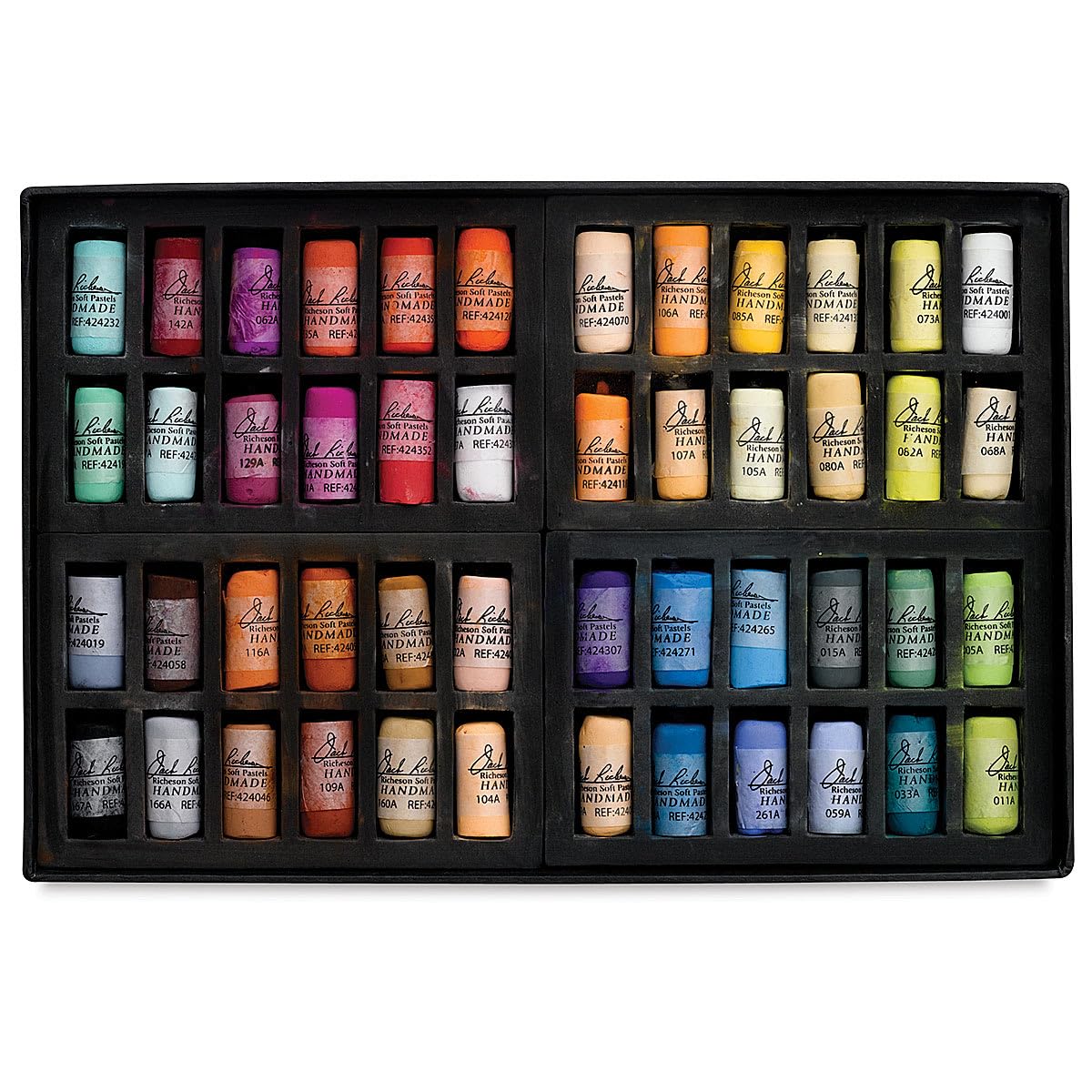 Pastels Jack Richeson lot de 48 éviter la casse des pigments grâce au format demi-bâtonnet roulé