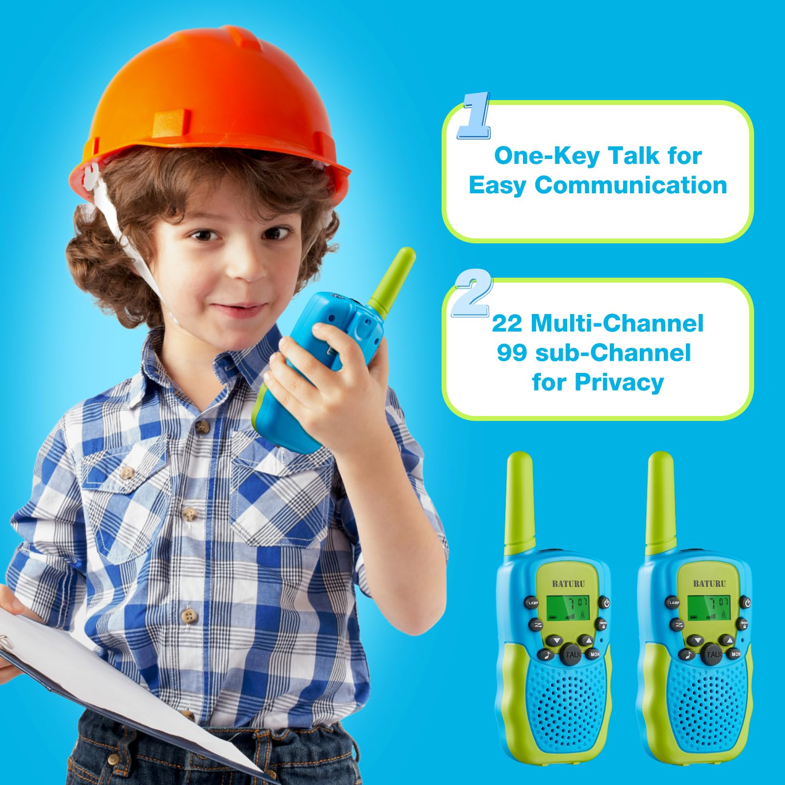 Walkie Talkie für Kinder 3 Mit Taschenlamp für Abenteuer im Freien Campin
