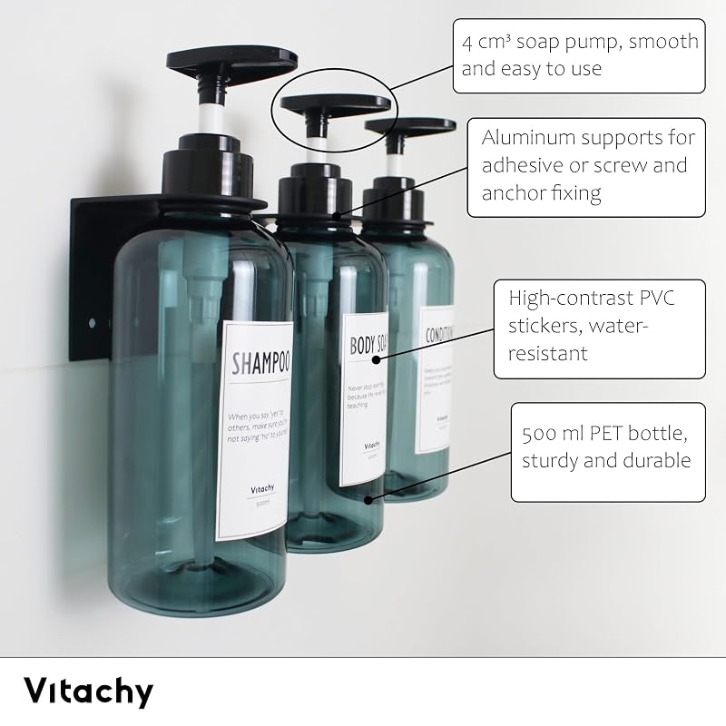 Blue shower dispenser set, pack of 3 - view 2