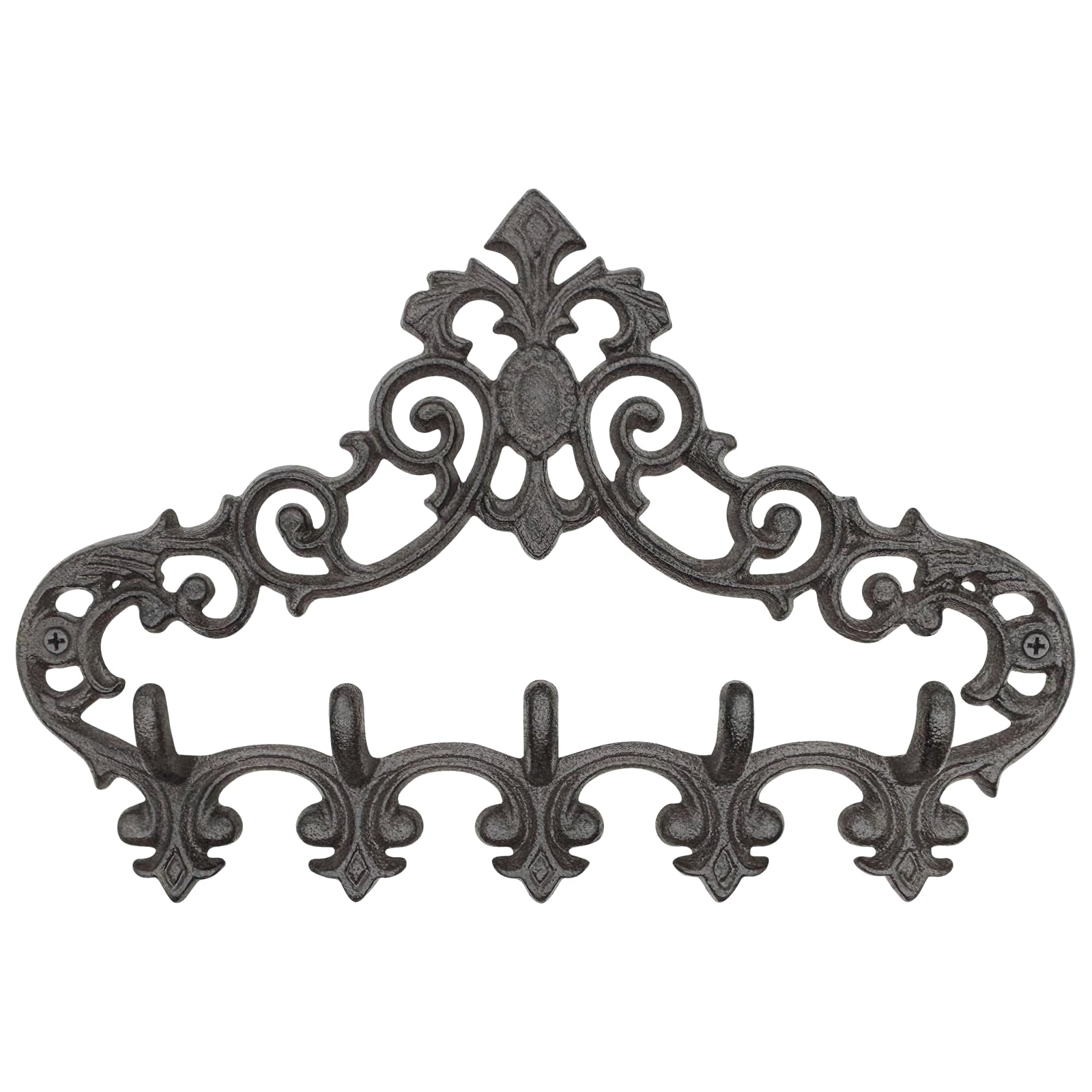 Vintage Cast Iron Wall Coat Rack with 5 Hooks, Rustic Heavy Duty Wall Mount Hook Rack for Hanging