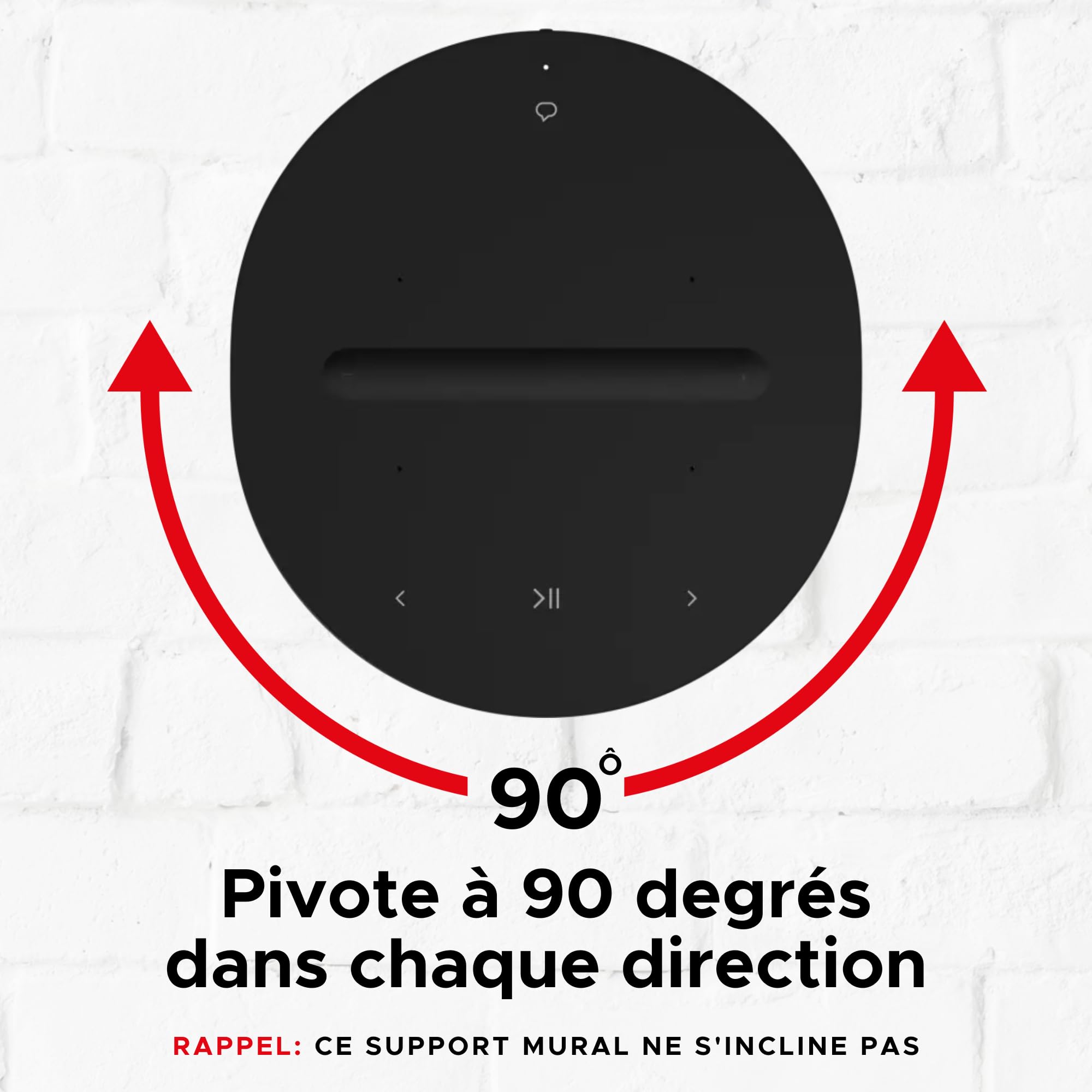 Sound bass Support Mural Era 100 – Profil Bas, Noir, Unité Simple, Compatible avec Sonos ERA100 & Era 100 SL Enceinte, Kit de Fixation Complet Inclus