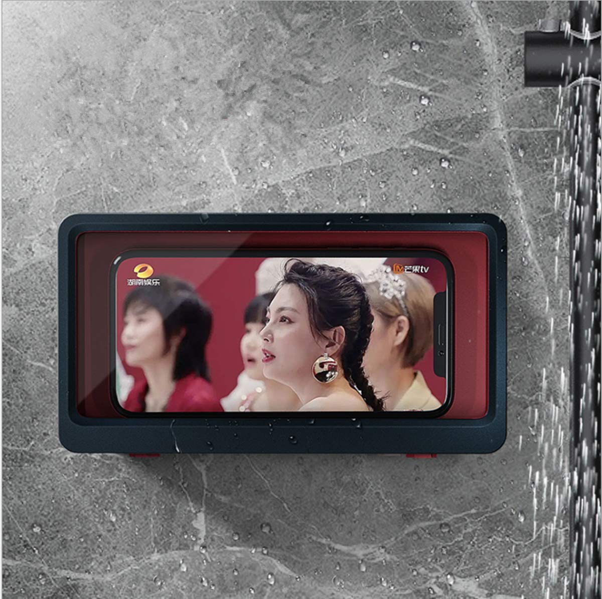 U HOOME Shower Phone Holder Wall Mounted Mobile Phone Holder Waterproof Anti-Fog Touchable Screen Phone Shelf