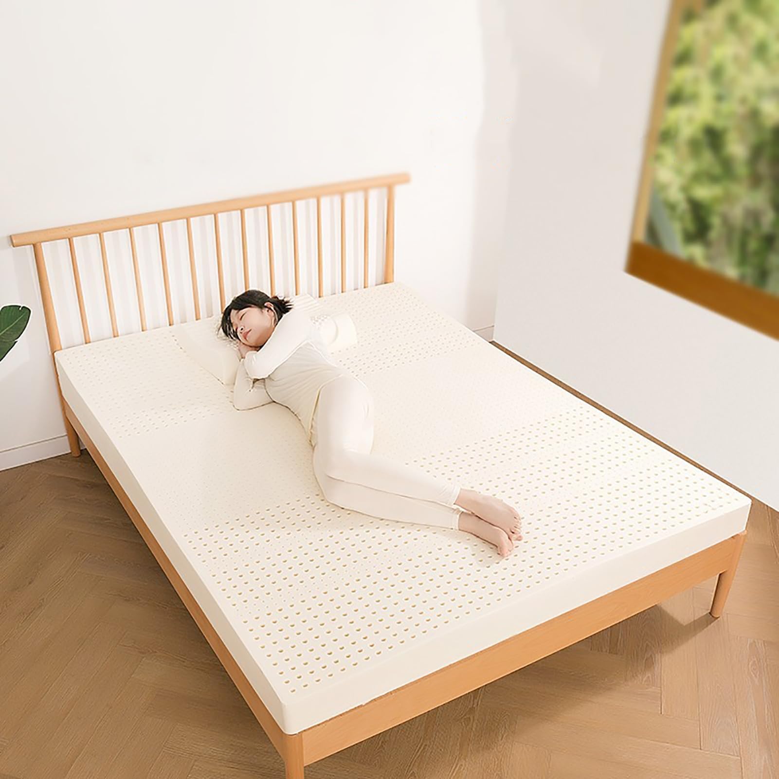 Generisch Naturlatexmatratzen Massage Einzel- Doppel- Hotelmatratze Familien- King- Queen- Twin- Vollgröße - 2/3/4 Zoll - Bio-Bezug inklusive,2in,140x200cm(55x79in)