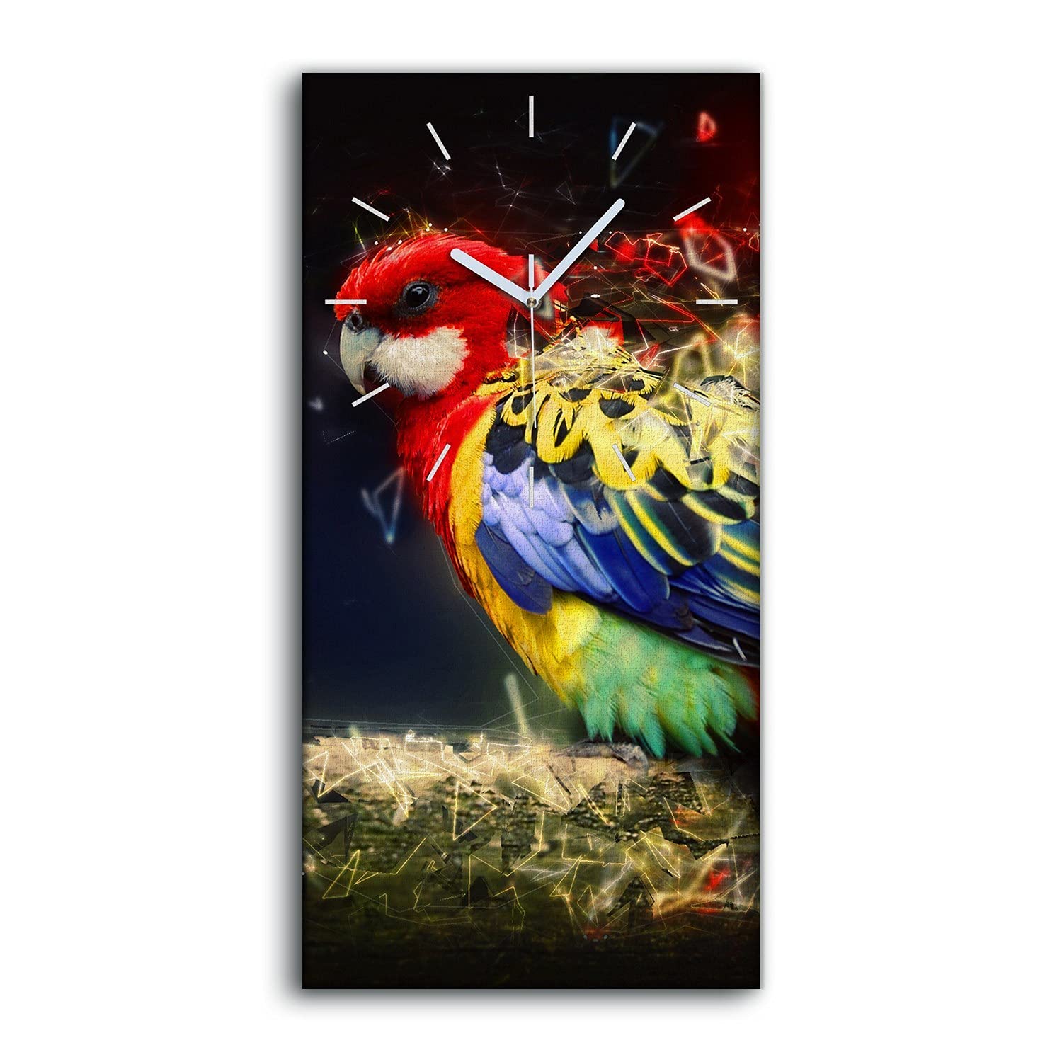 Horloge sur toile silencieuse pour chambre sans tic-tac tableau perroquet
