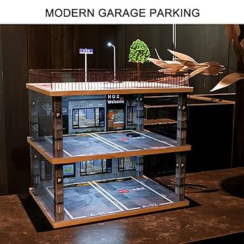 1:18 ミニカー展示ケース 3台駐車 ディスプレイケース　LEDライト Amazon.co.jp: kivcmds 1:18スケール 3段モデルカーディスプレイ