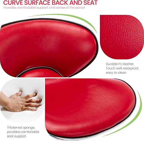 Miniatura 4 de Vogue Furniture Direct Taburetes de bar ajustables de piel sintética, modernos taburetes de bar giratorios con respaldo, sillas de altura de