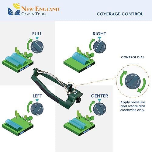 Miniatura 4 de Rociador de agua oscilante para césped 100006 Patrón ajustable para cubrir 2,695 pies cuadrados por New England Garden Tools