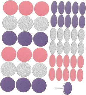 60pcs Nail Sandpaper Discs for Shaping with Metal Drill Bit