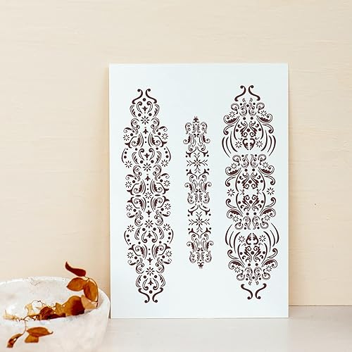 Miniatura 7 de BOOLOOEN Plantillas de pantalla de seda transferencias de malla autoadhesivas plantillas adhesivas reutilizables para pintar sobre madera pizarra