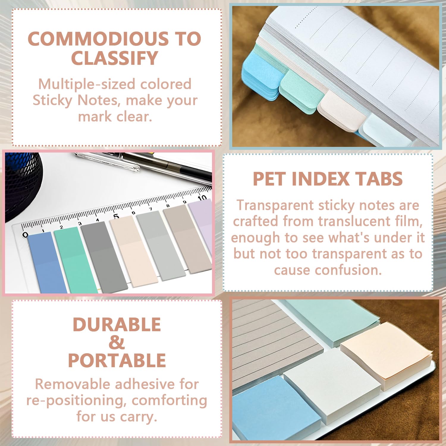 Haftnotizen Set, Haftnotizen Tabs, 920 Stück, Trennblätter, Haftnotizen, Schulbedarf, Bürobedarf, Planer Haftnotizen, Haftnotizen, Trennblätter, Buchnotizen, Schulbedarf (blau-groß)