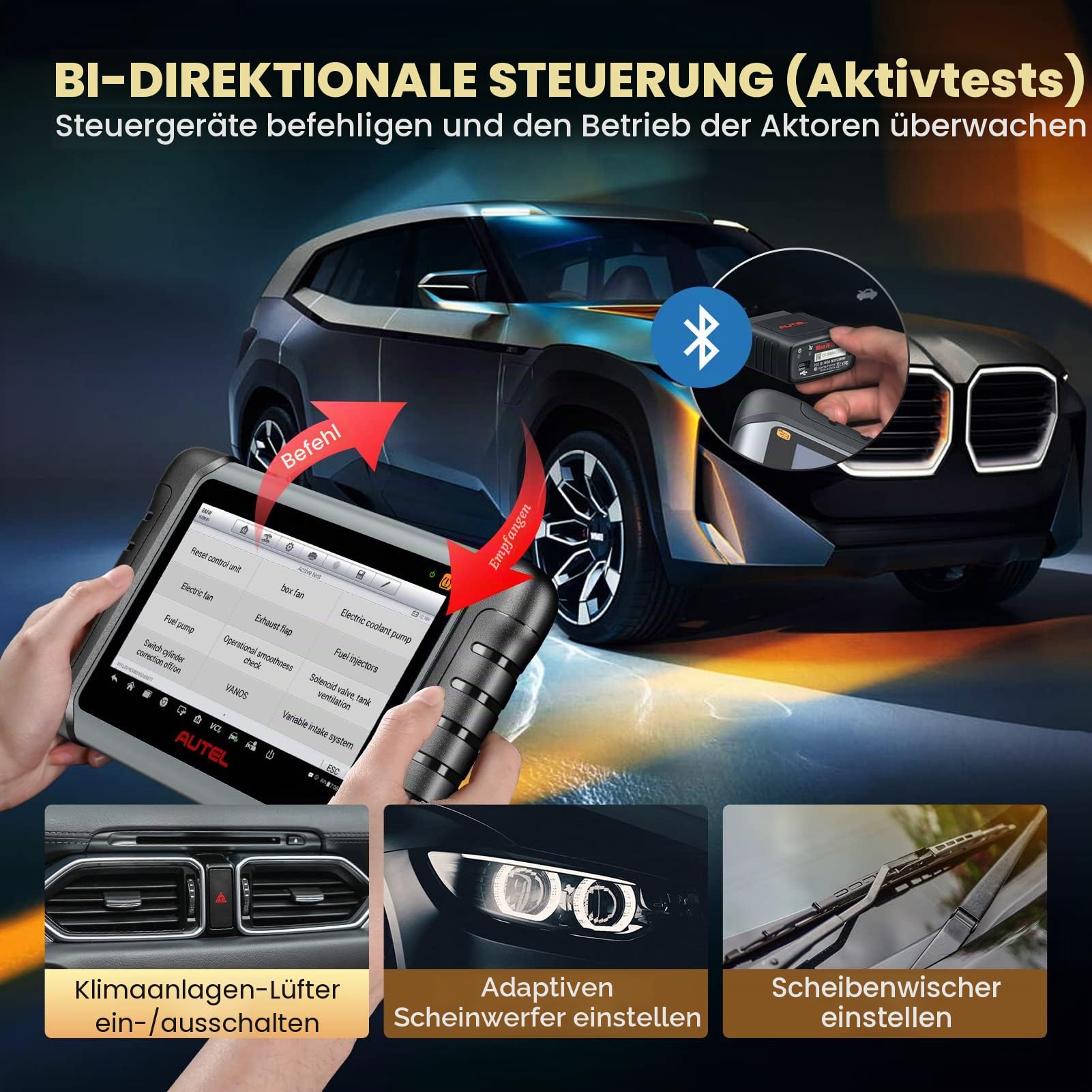 Autel MaxiPRO MP808S-TS Diagnosegerät Scanner 2023 Neueste mit 2 Jahre Update, ECU-Codierung, Full TPMS Lösung, 31+ Dienstleistungen, Active Test, OE Full Diagnose, TPMS Sensor Programmierung | 2 Jahre Updates, TPMS-Programmierung, wie MS906 PRO-TS MP900-