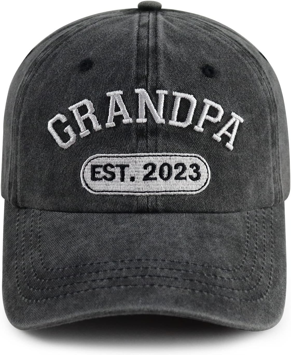 GoyklrbNew Grandpa Gifts for Men, Funny Grandpa Est 2023 Hat, Adjustable 3D Embroidered Best Grandfather Gift Baseball Cap