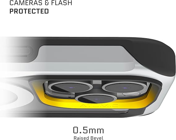 Ghostek Atomic Slim iPhone 16 Pro Case - Aluminum Metal Frame Shockproof iPhone Case - Non-Slip Grip, Compatible with Apple MagSafe Accessories iPhone 16 Pro Case MagSafe (6.3) (Silver)