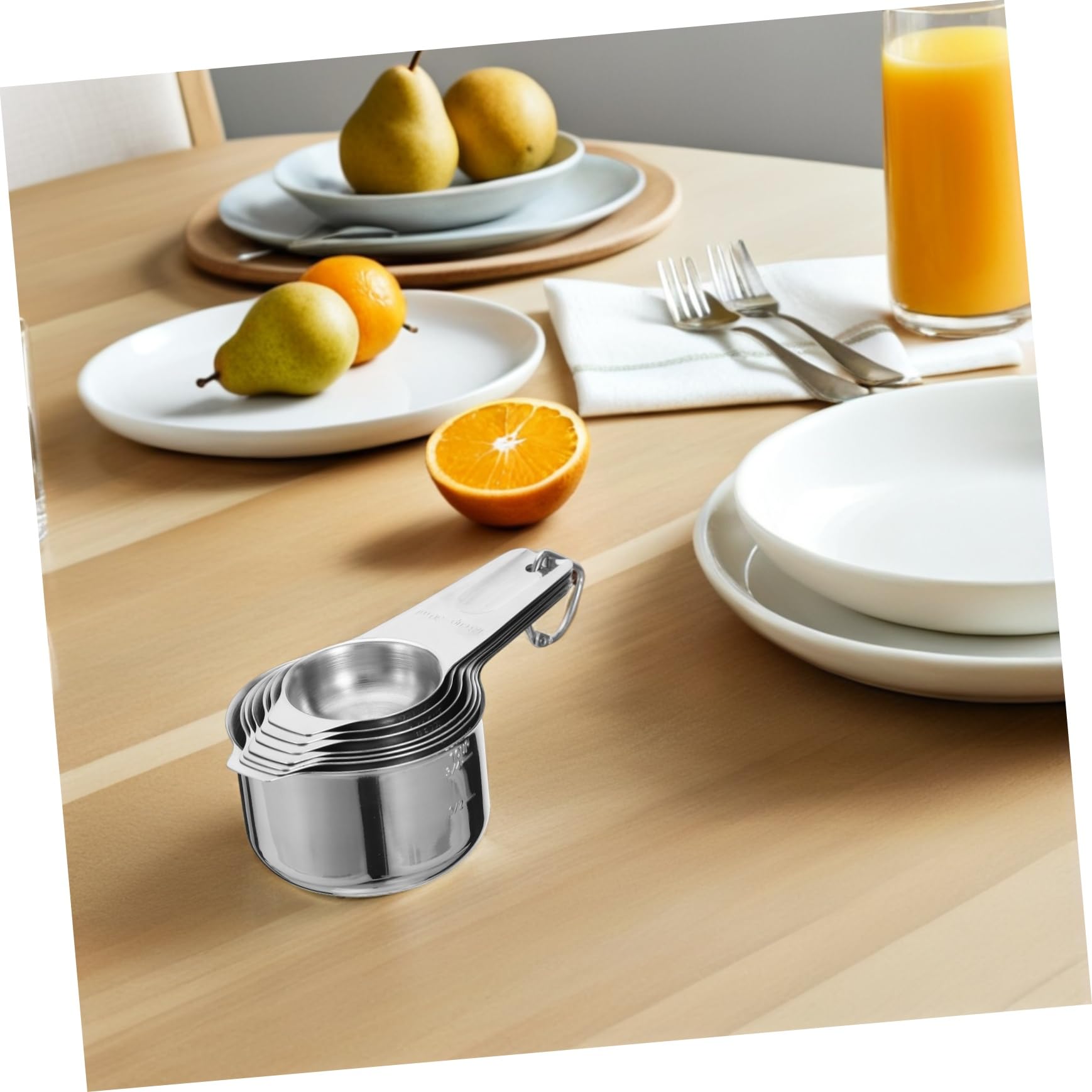 UKCOCO 2sets Misurini e Cucchiai in Acciaio Inossidabile per Cucina Misurini e Cucchiai Dosatori in Metallo per Ingredienti Liquidi e Secchi