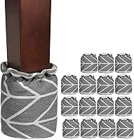Vista 1 de Yoption Protectores de suelo para patas de silla, flechas grises de lino y algodón, almohadillas protectoras para patas de muebles, almohadillas