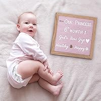 Vista 4 de Tablero de letras de fieltro rosa de 10 x 10 pulgadas, 725 letras precortadas y clasificadas, tablero de primer día de escuela, tablero de mensajes